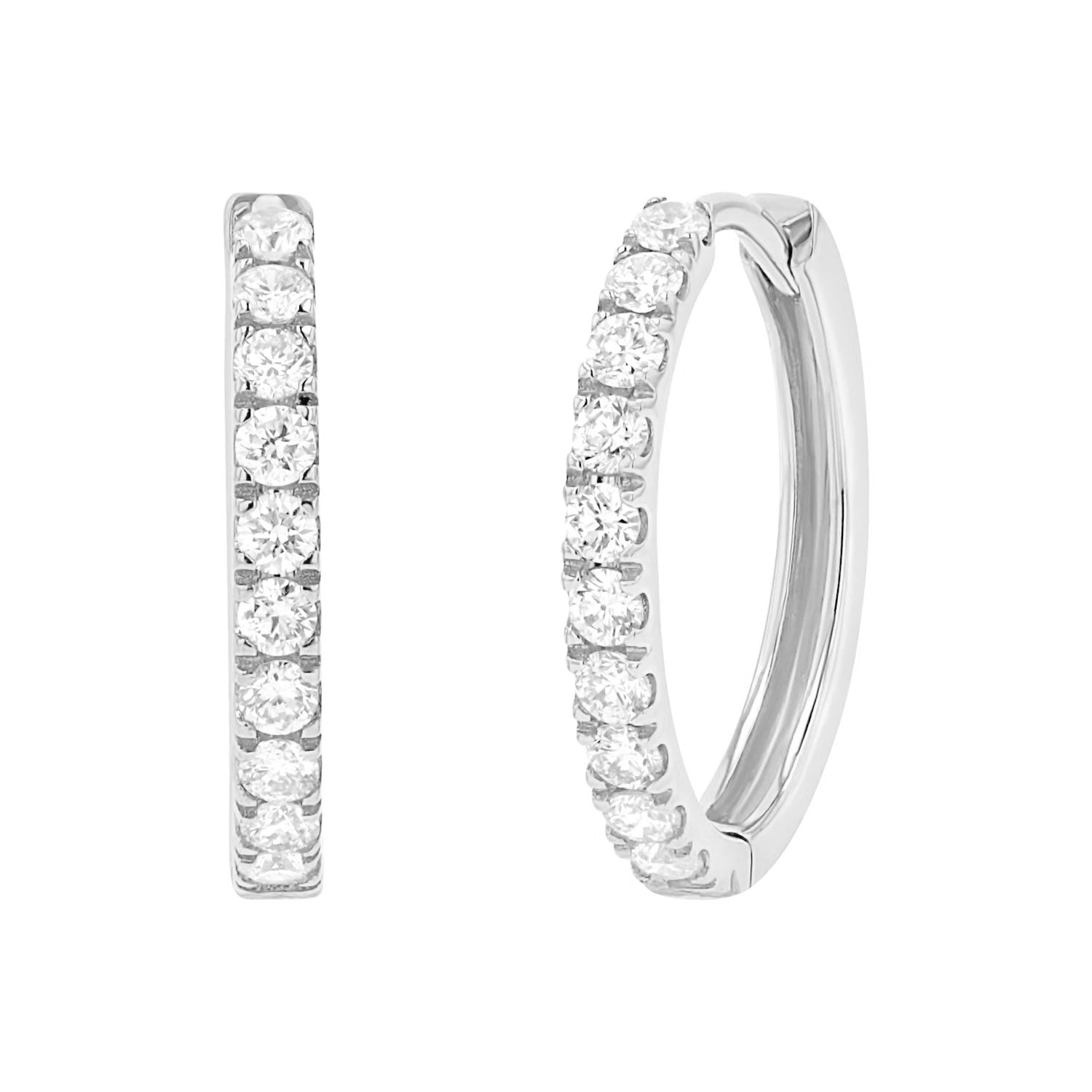 0.50ct Natural Diamond Hoop Earrings 14K Gold