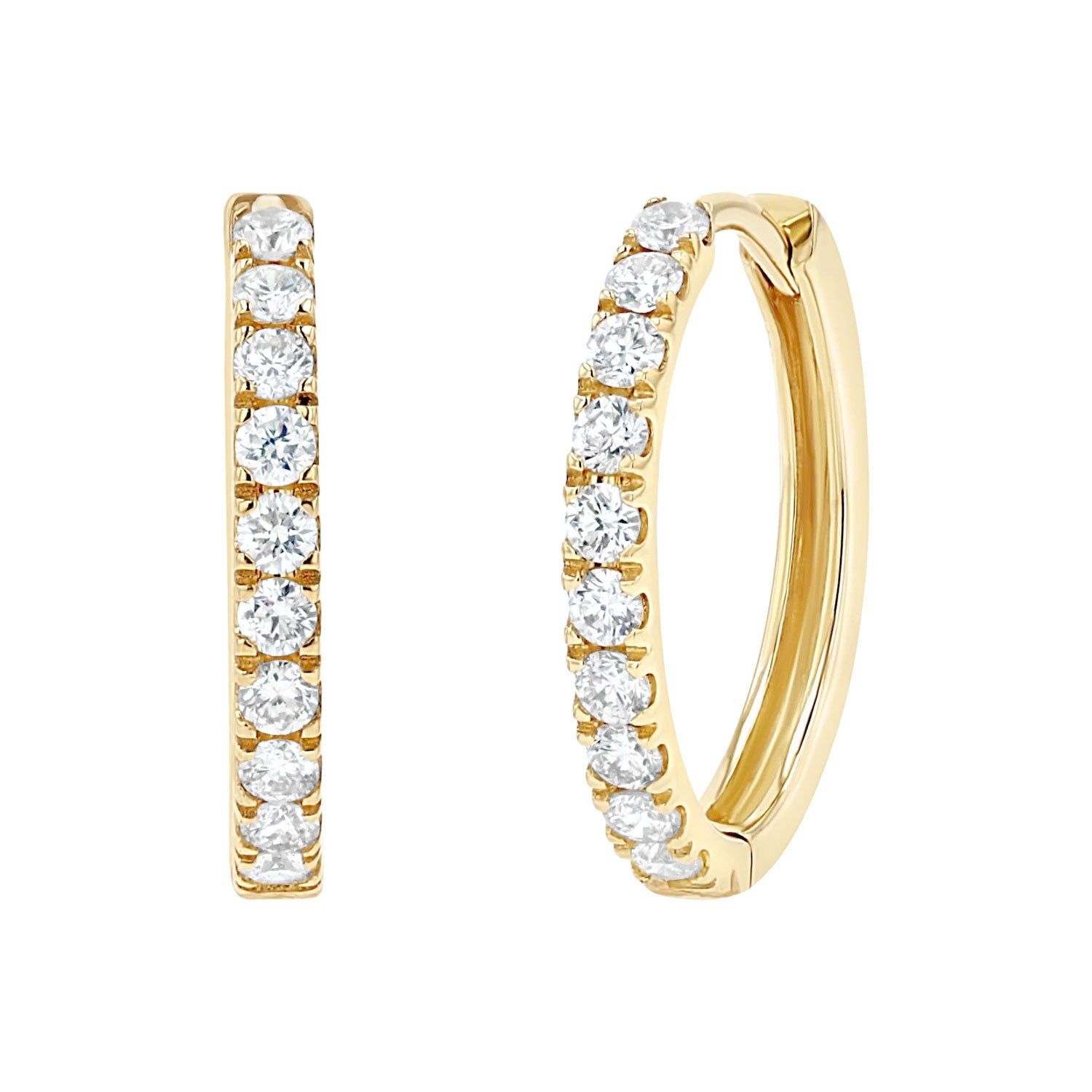 0.50ct Natural Diamond Hoop Earrings 14K Gold