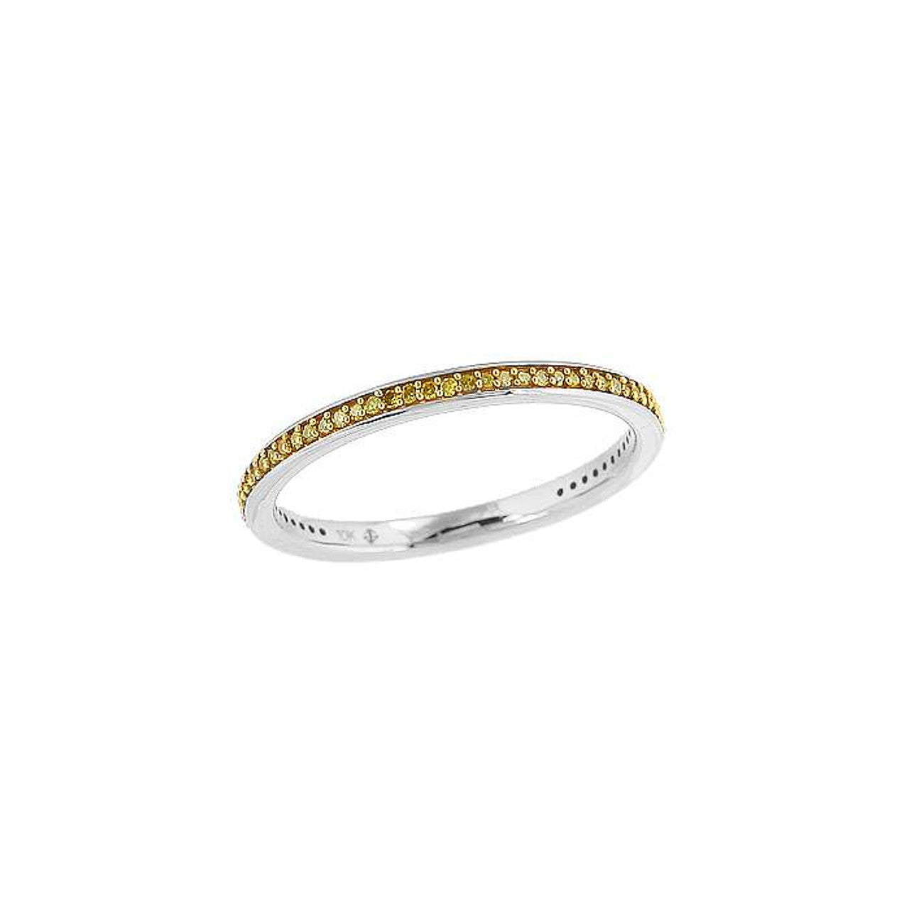 Natural Yellow Diamond Stackable Band 10K Gold