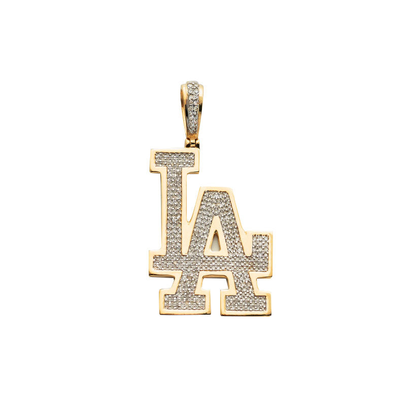 0.75CTW DIAMOND SPORTS LOGO LA PENDANT 10KY