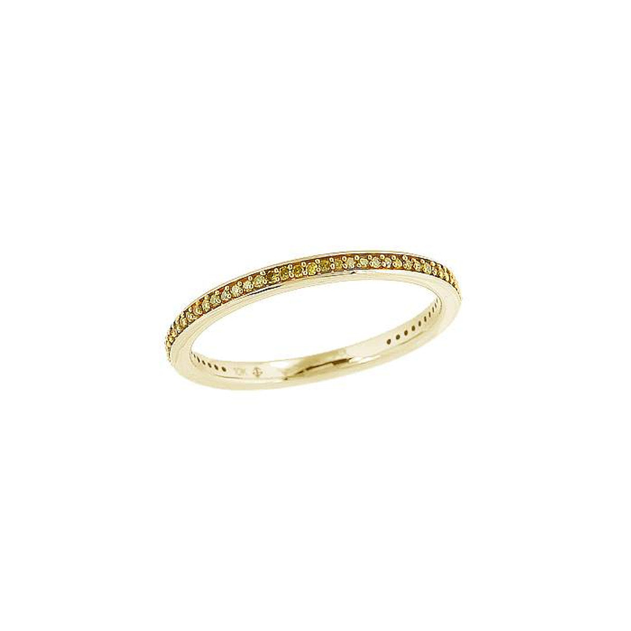 Natural Yellow Diamond Stackable Band 10K Gold
