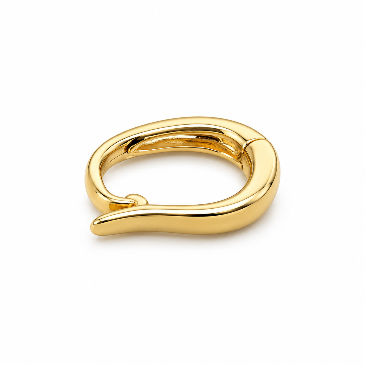 14K yellow gold polished pendant hanger jewelry bail with curved design