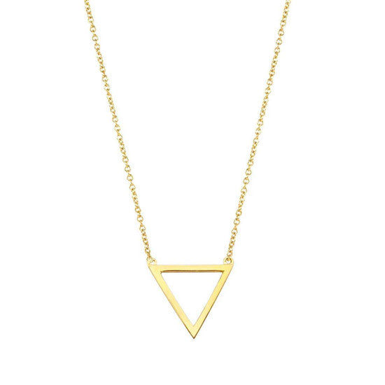 14K Gold Triangle Pendant Necklace