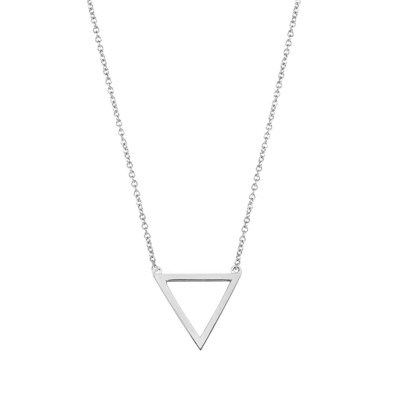 14K Gold Triangle Pendant Necklace
