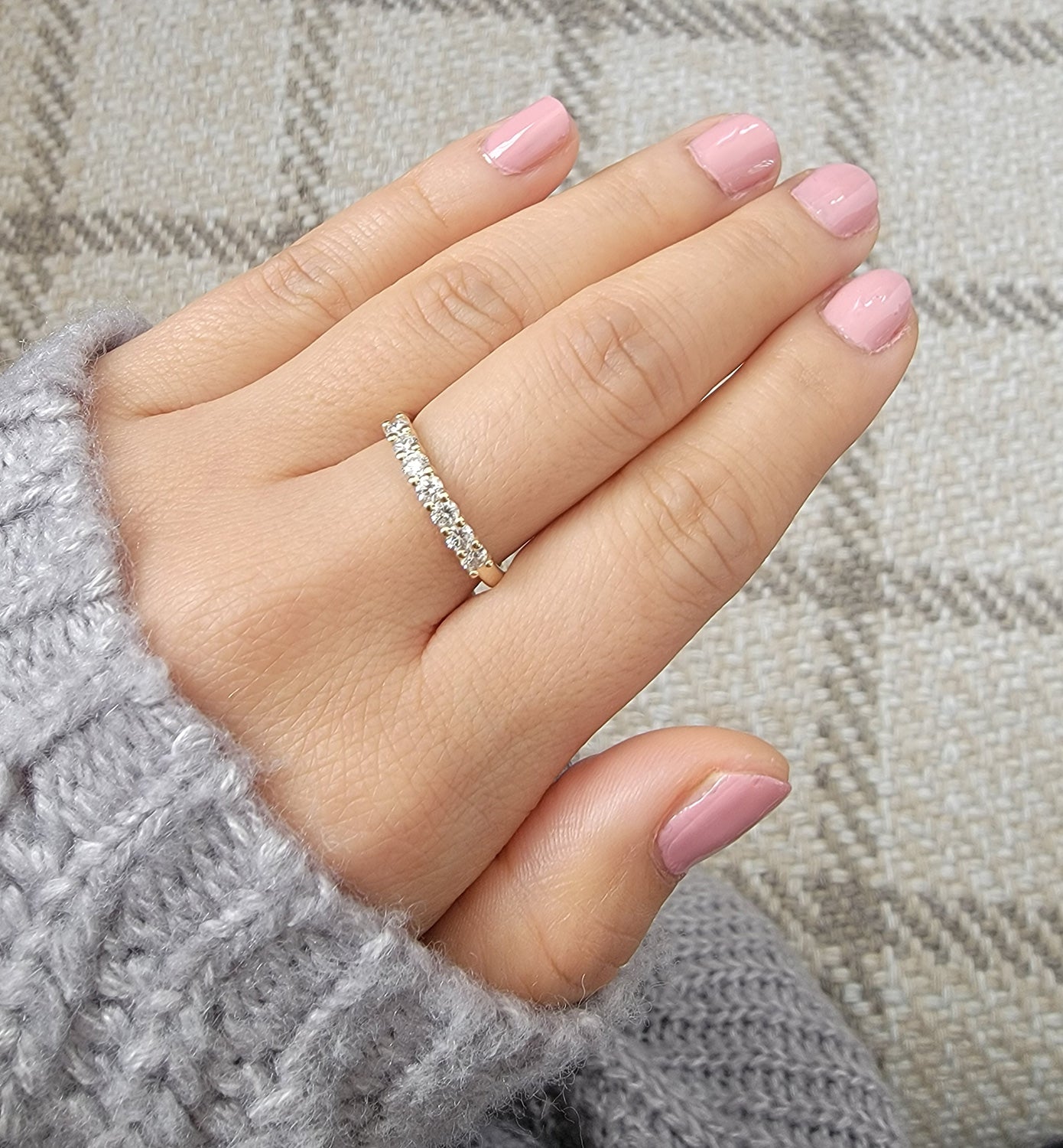 14K Yellow Gold Signature Diamond Half Eternity Ring