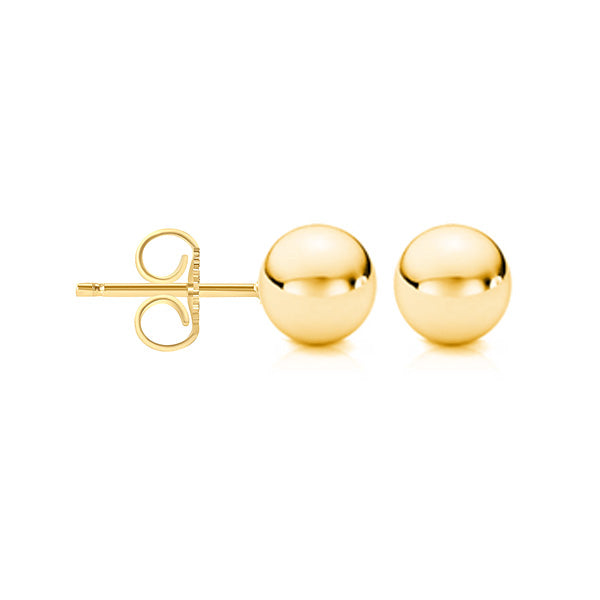 18 Karat Yellow Gold Ball Stud Earrings