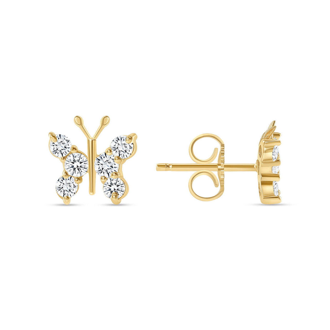 Diamond Butterfly Stud Earring