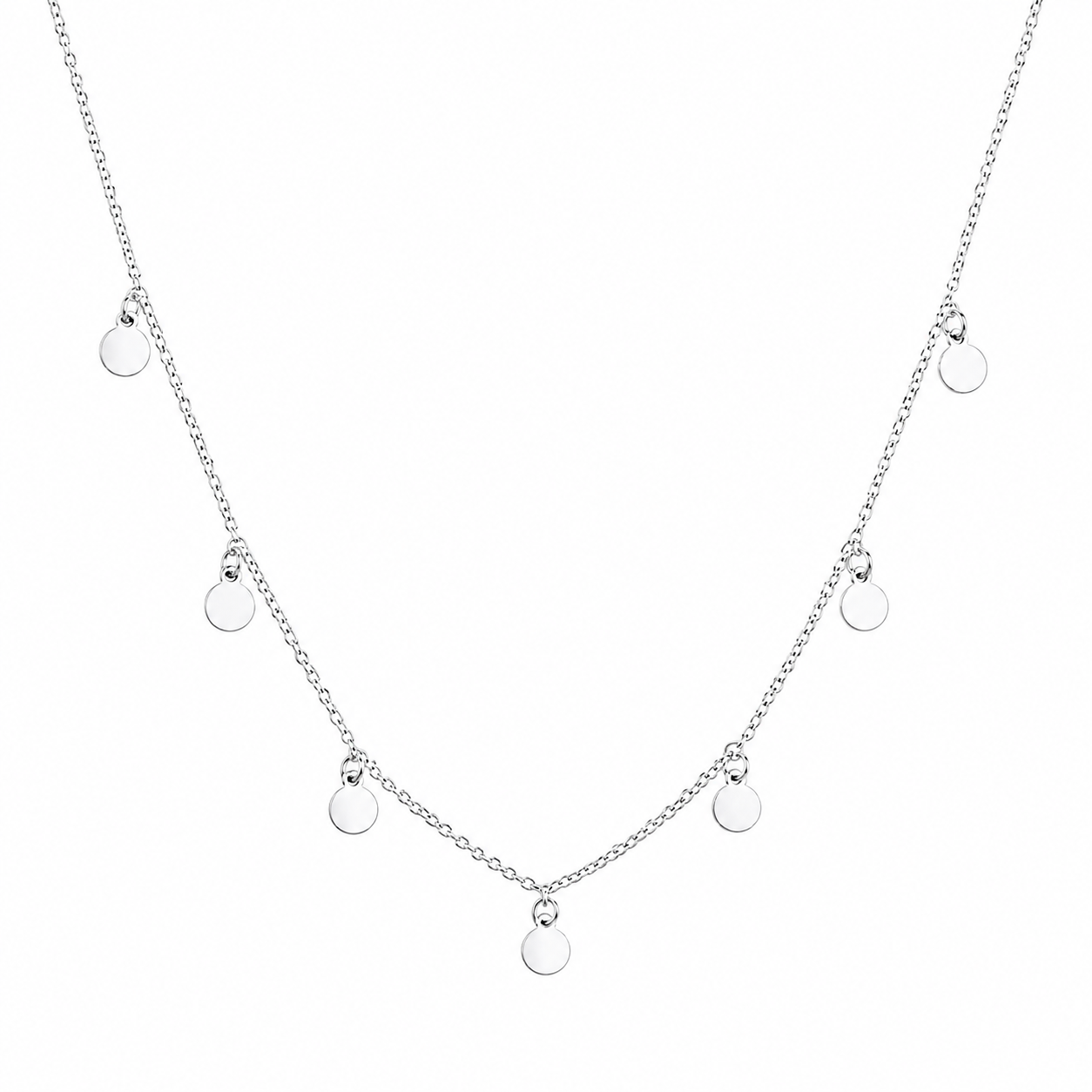 14k gold discs necklace/Minimalist discs necklace drop