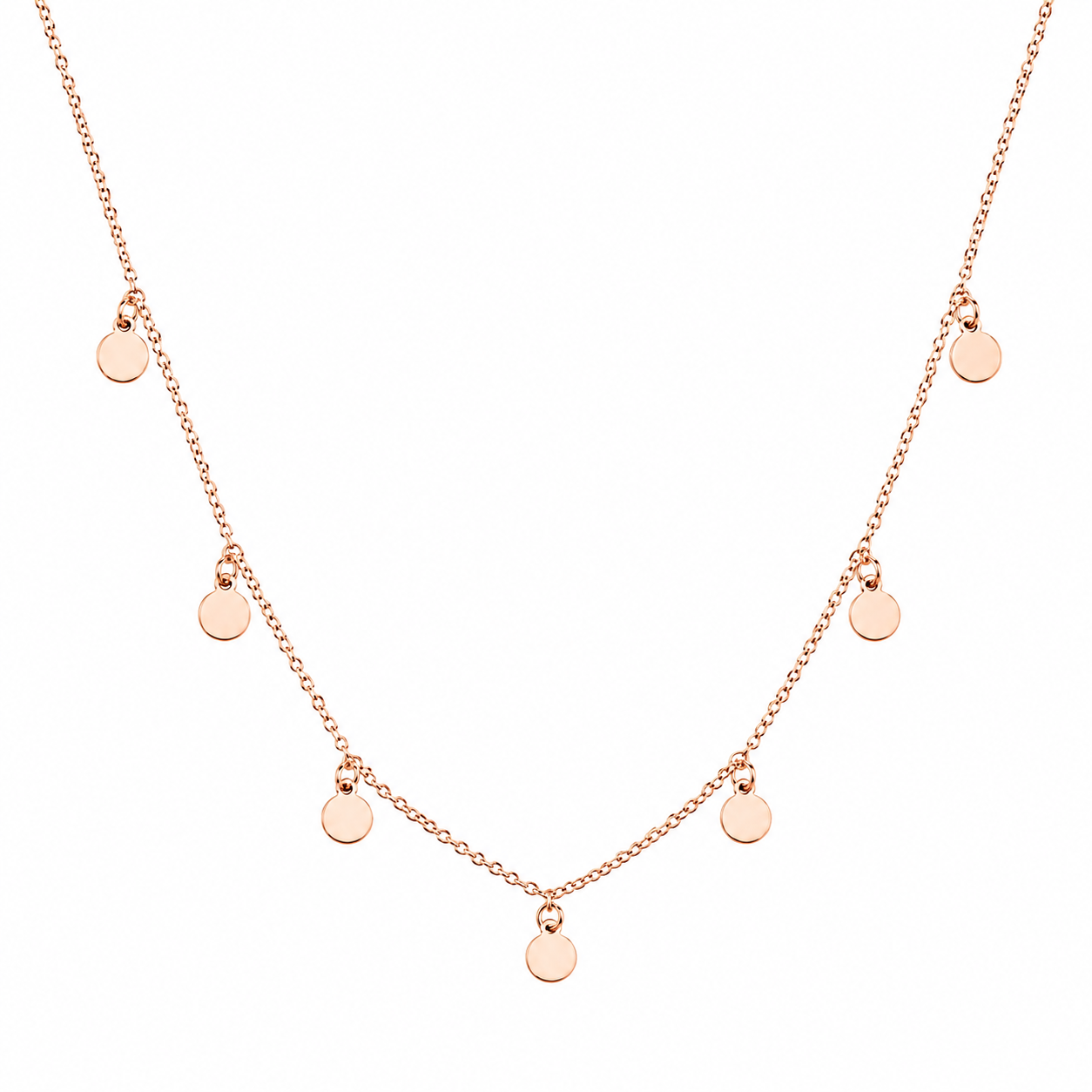 14k gold discs necklace/Minimalist discs necklace drop