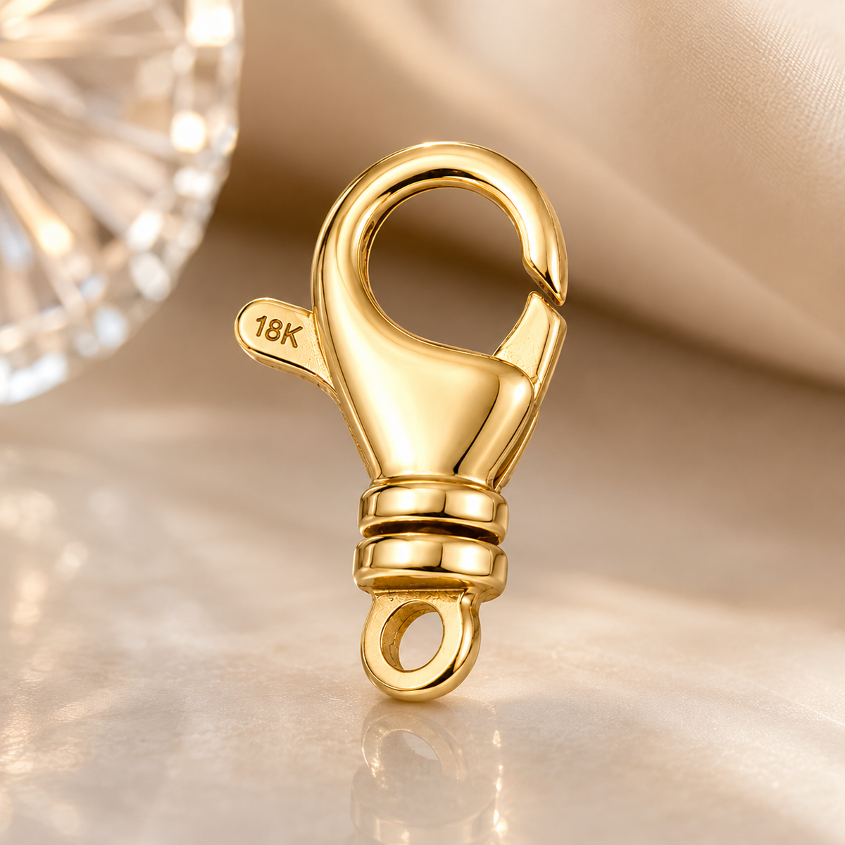 18K Yellow Gold Swivel Lobster Clasp | Luxury Jewelry Finding for