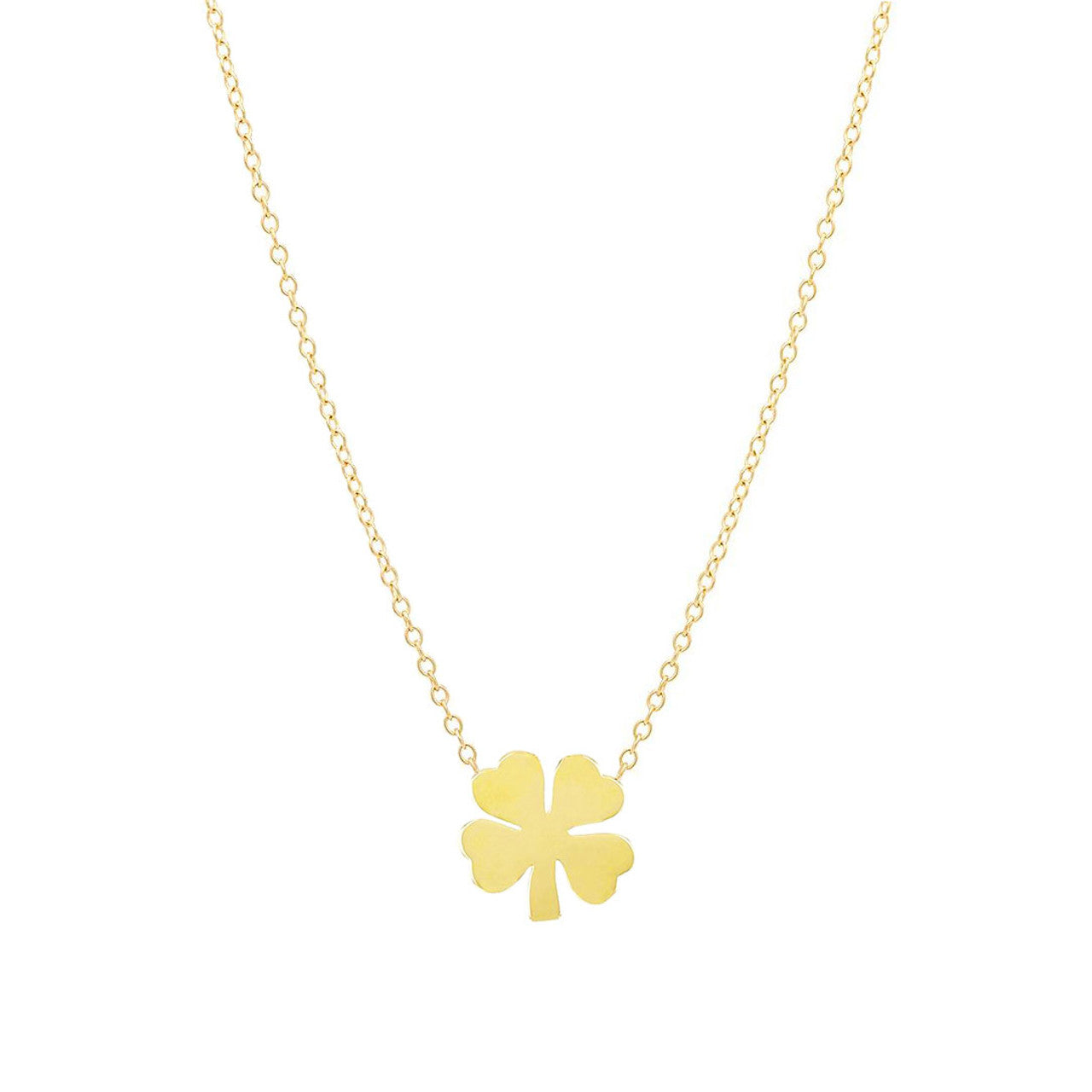 Clover Leaf Charm Necklace 14K Yellow Gold