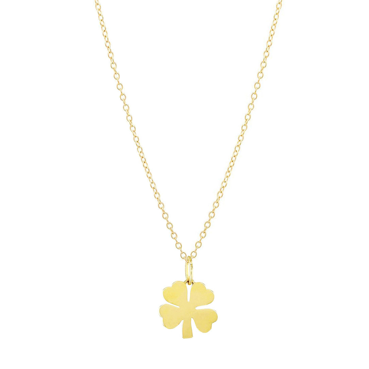 Clover Leaf Charm Necklace 14K Yellow Gold