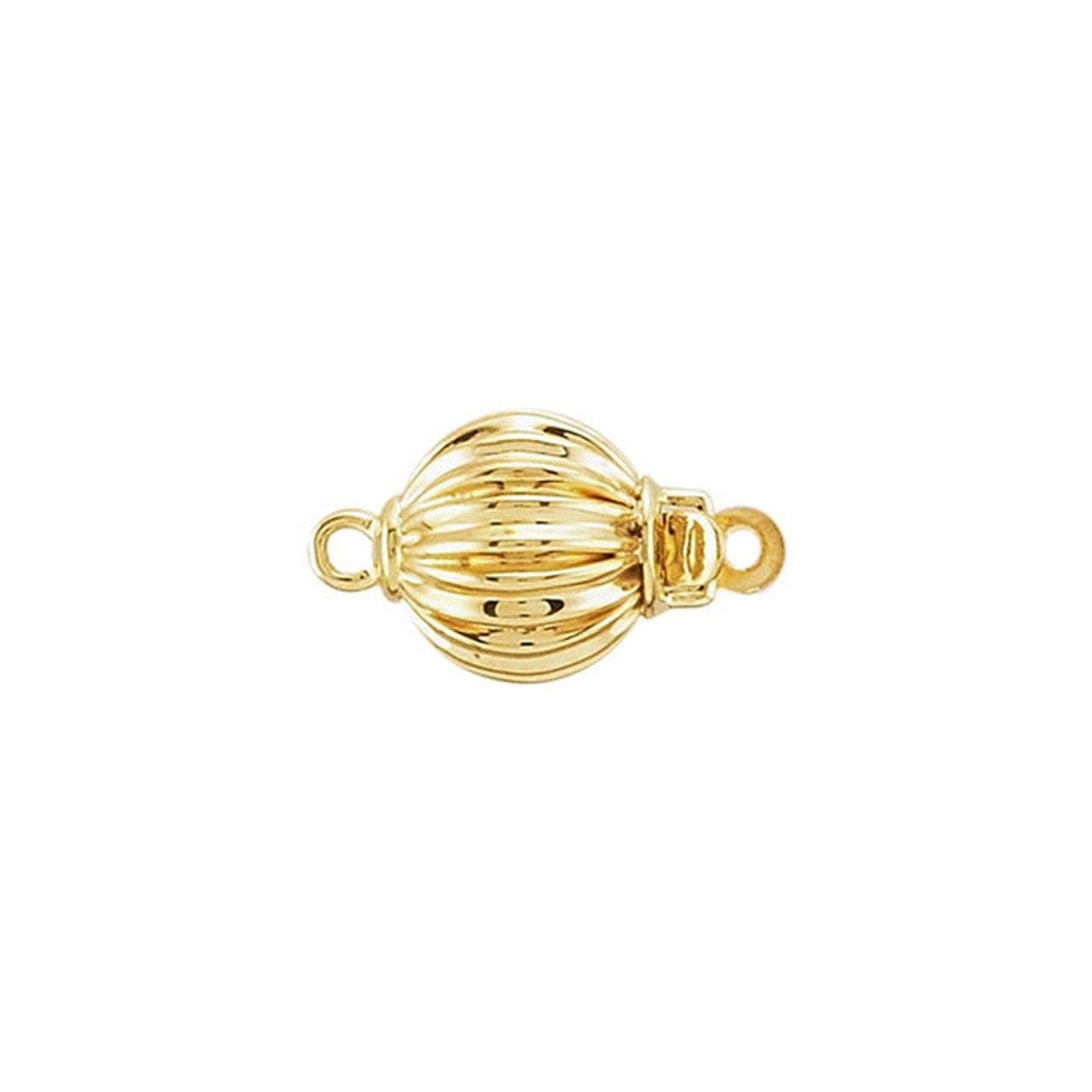 14K Gold Corrugated Bead Safety Clasp