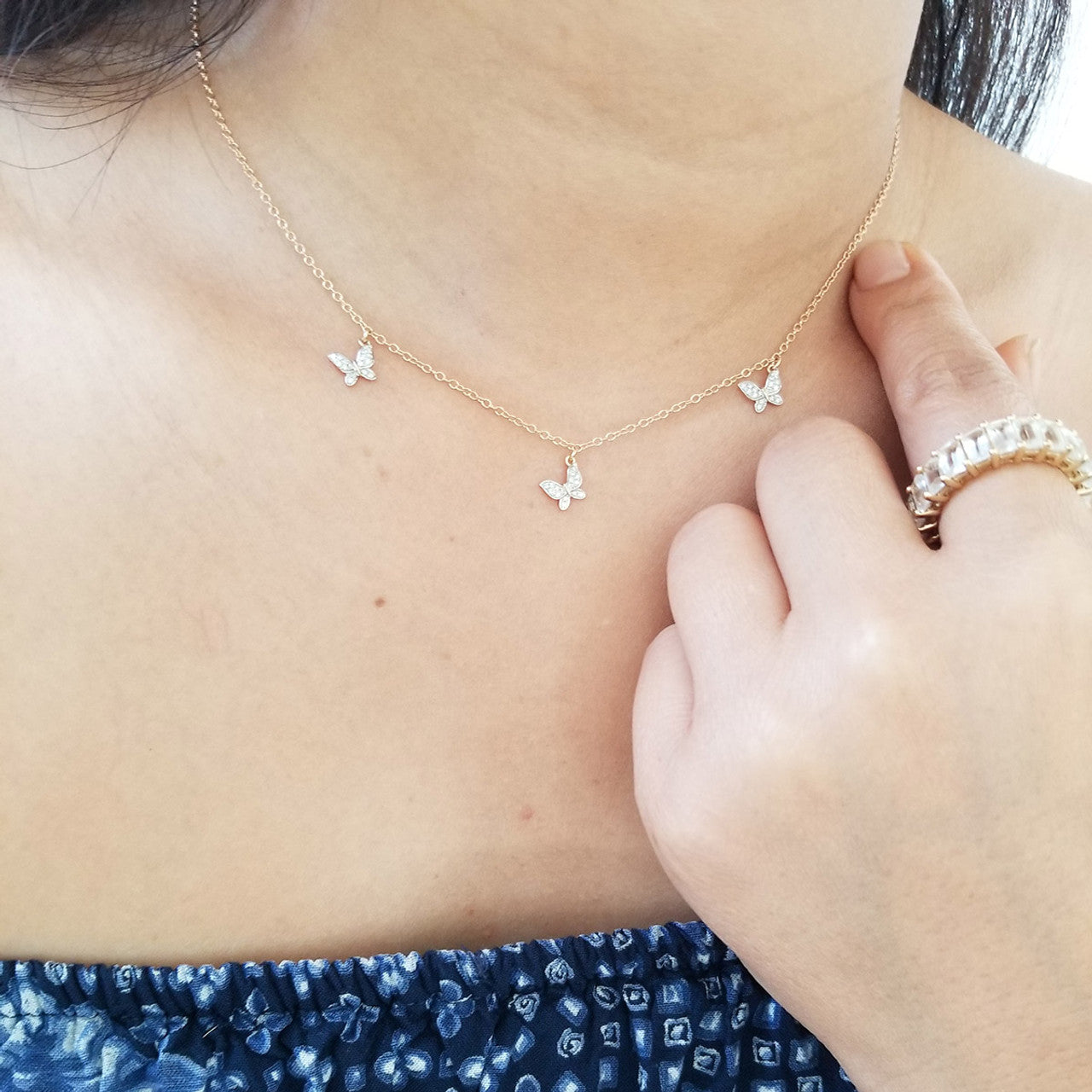 Butterfly Necklace 14K Yellow Gold