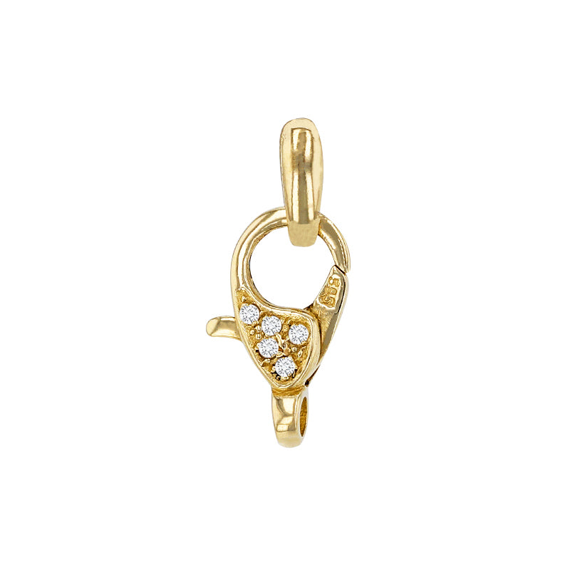Natural Diamond Lobster Clasp For Necklace and Bracelet 14K Gold