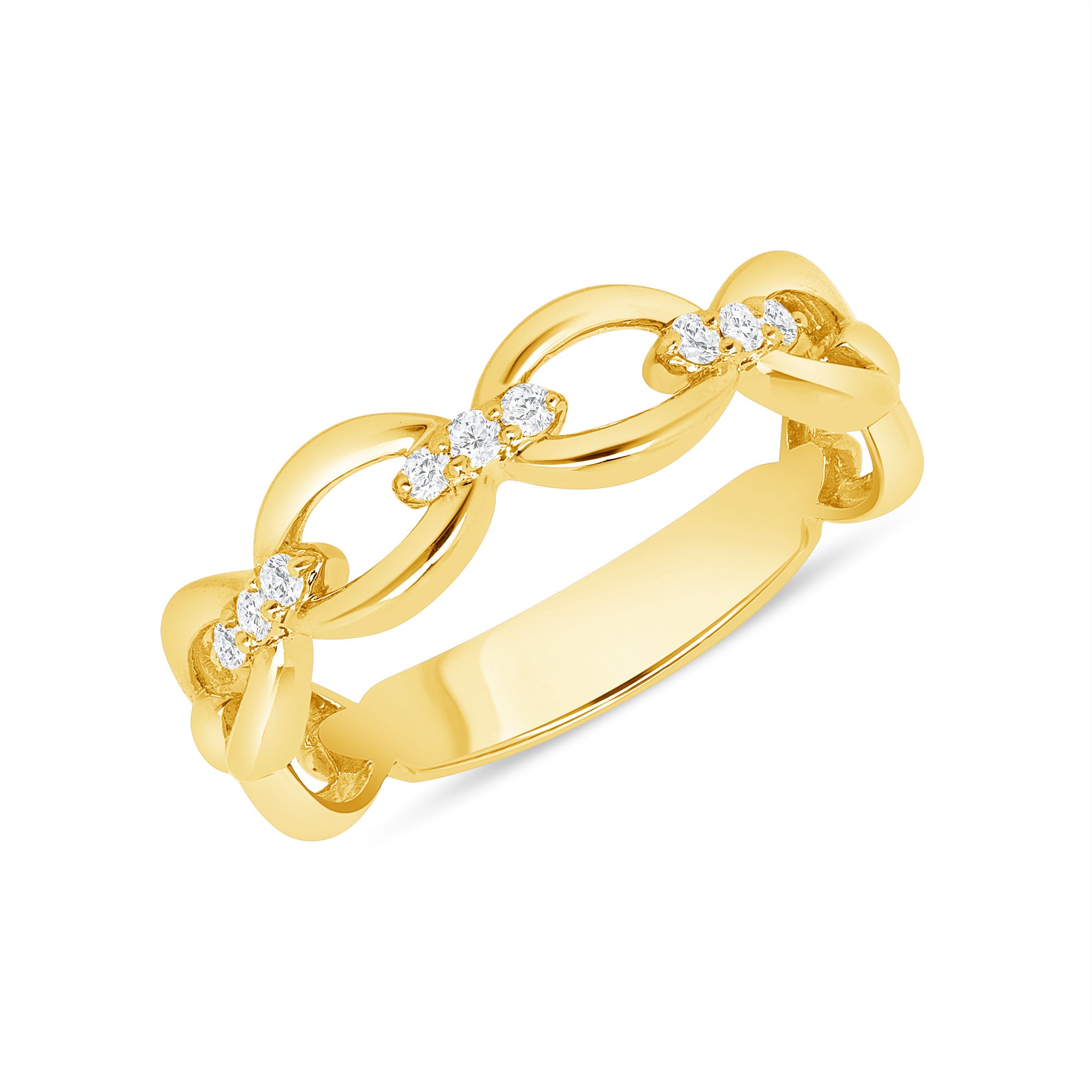 Diamond Cuban Link Ring 14K Gold
