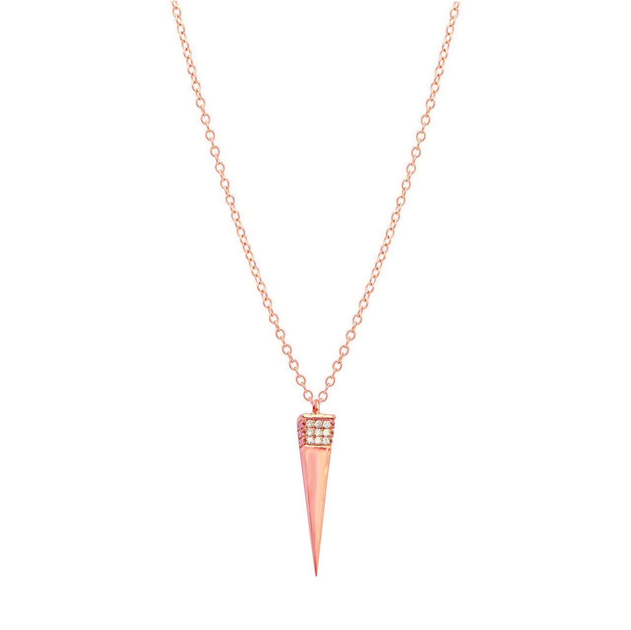 Diamond Spike Necklace 14K Rose Gold