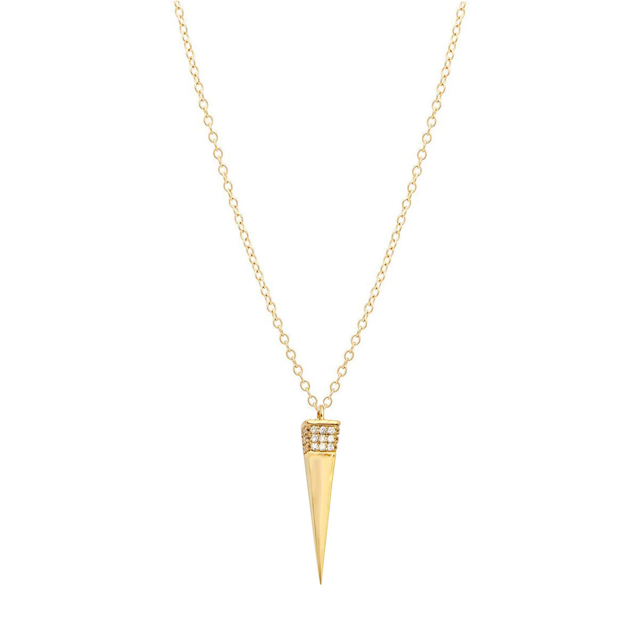 Diamond Spike Necklace 14K Yellow Gold
