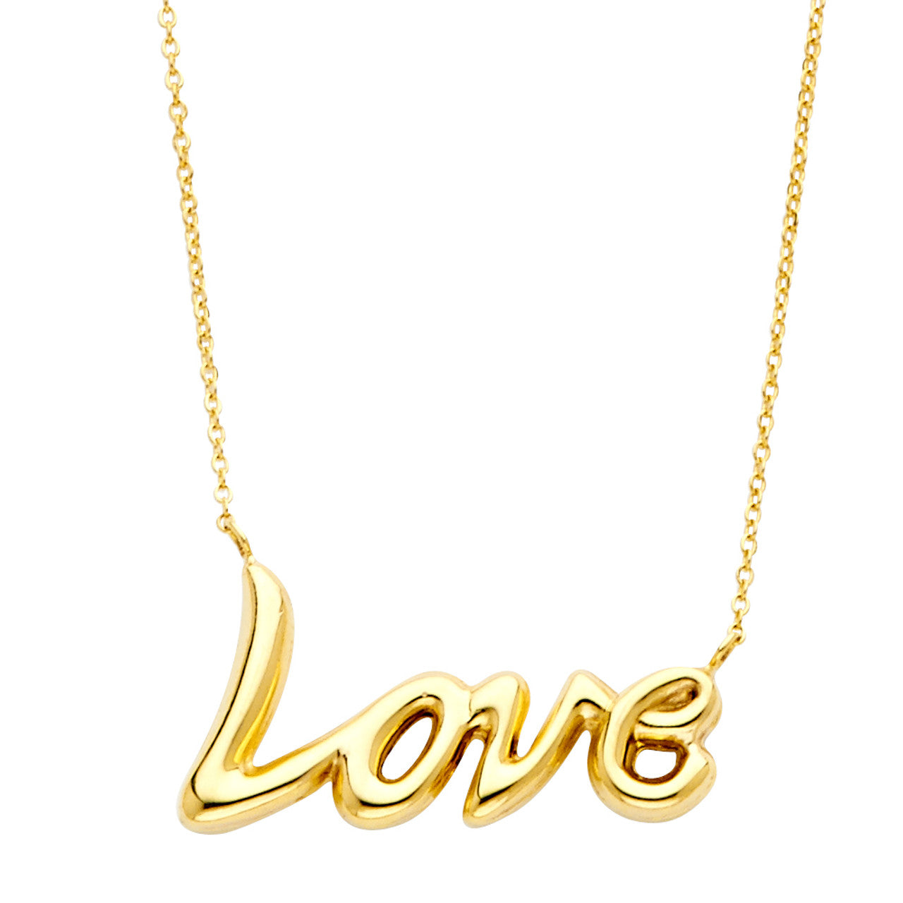 Love Pendant Necklace 14K Yellow Gold