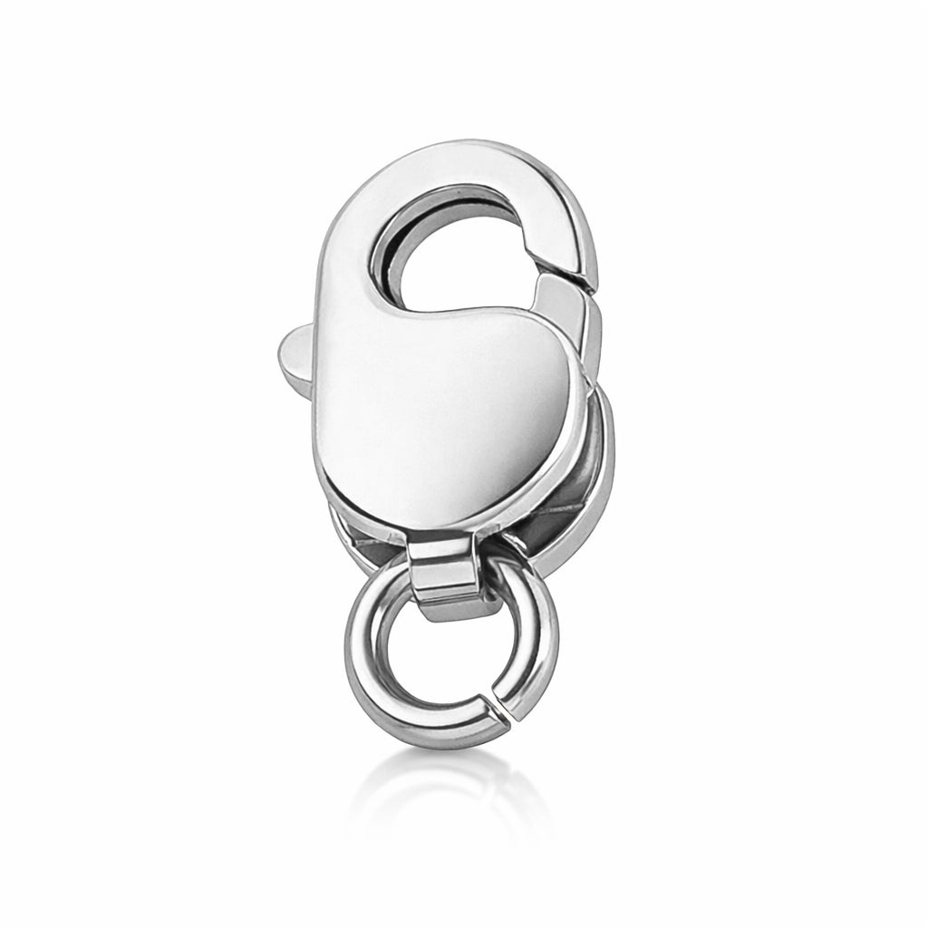 14K White Gold Lobster Clasp with Open Jump Ring – Jewelry Clasp for Necklace & Bracelet