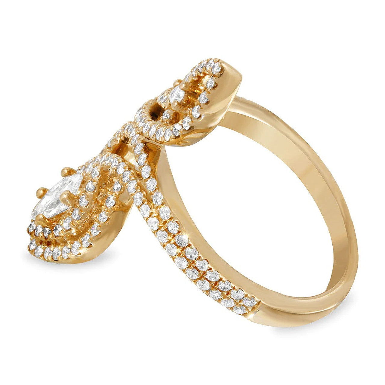 0.77ct Marquise and Round Diamond Anniversary Ring 14K Gold