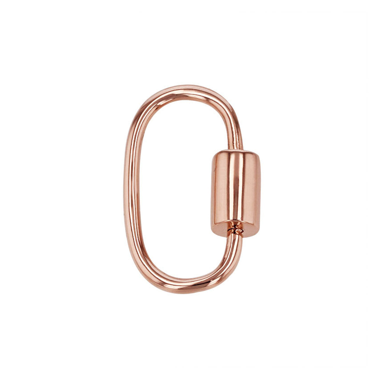 14K Rose Gold Plain Carabiner Clasp