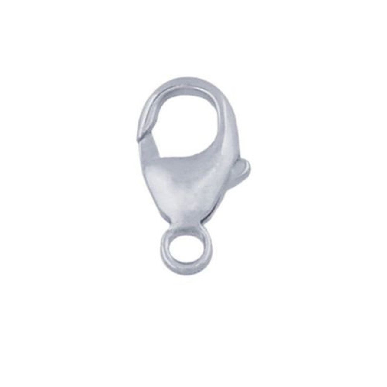 14K White Gold Trigger Lobster Clasp With Closed Ring