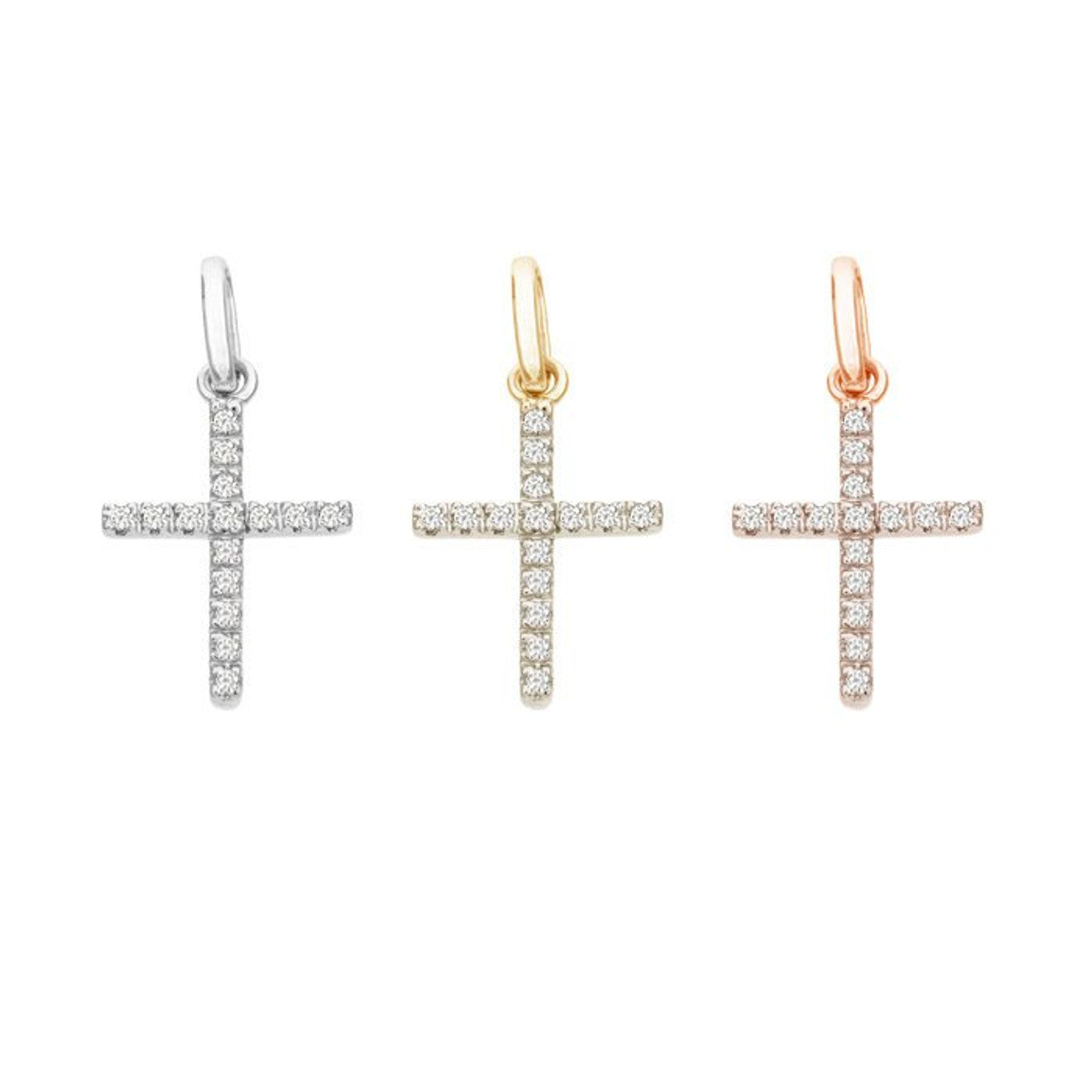 14K Diamond Cross Pendant Necklace