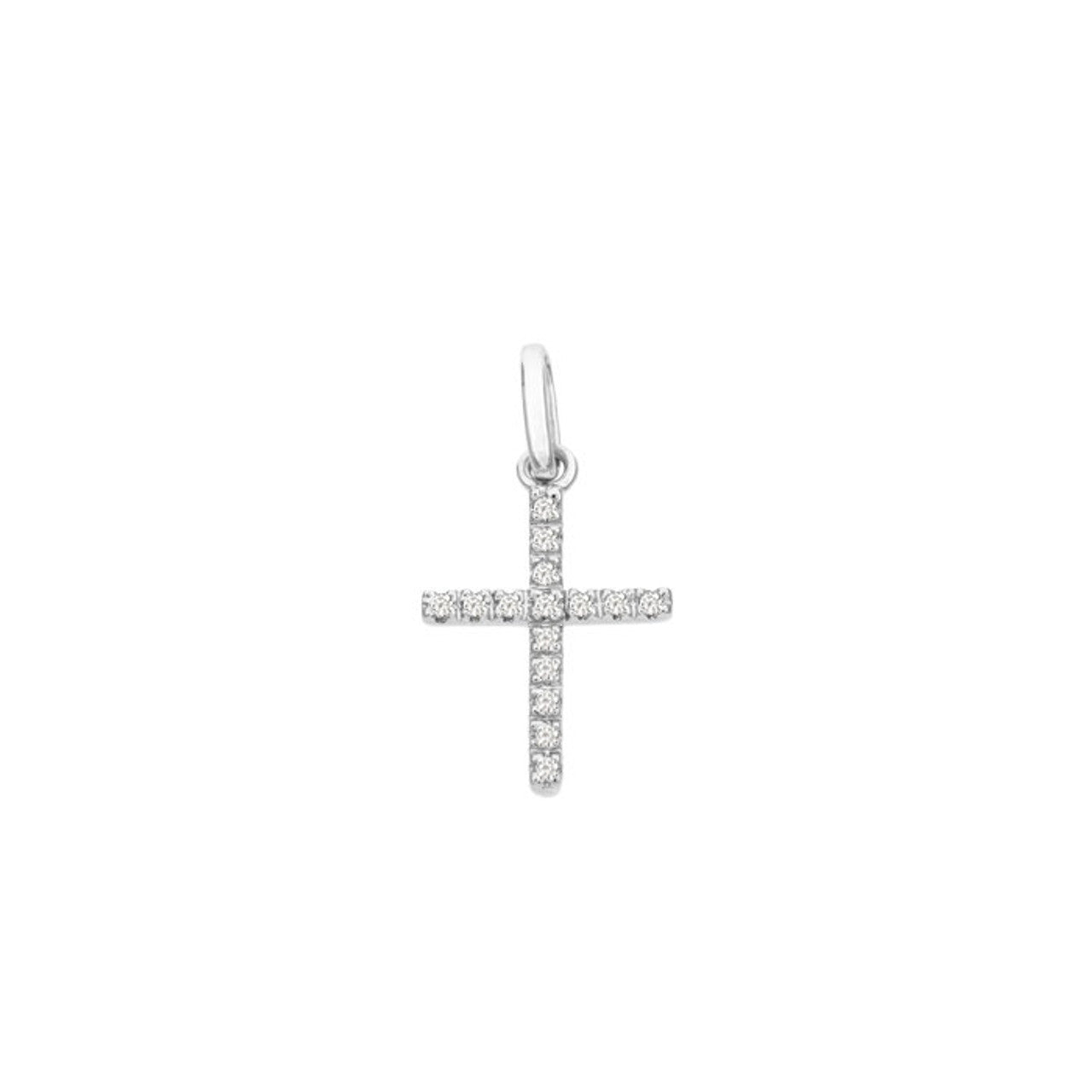 14K Diamond Cross Pendant Necklace