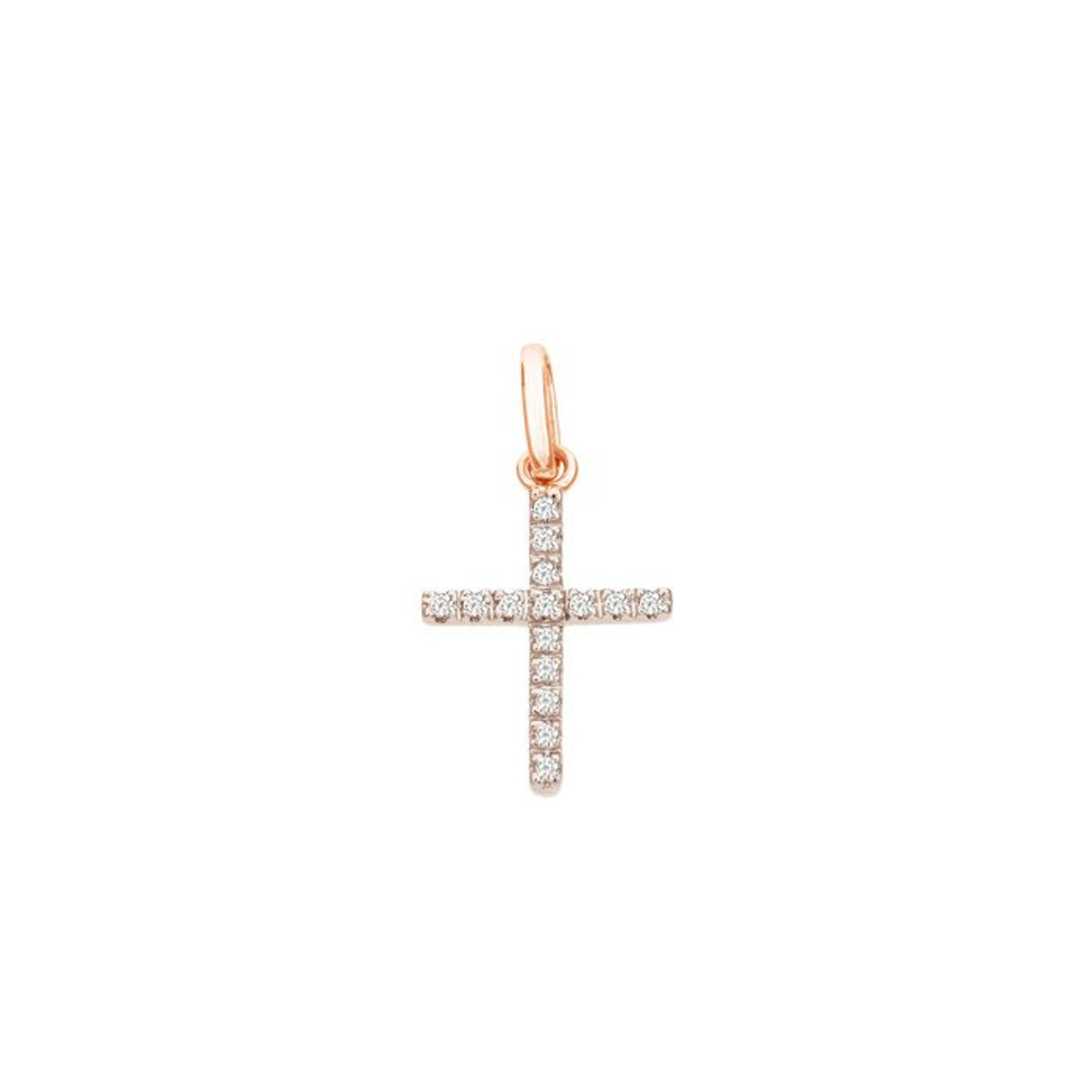 14K Diamond Cross Pendant Necklace