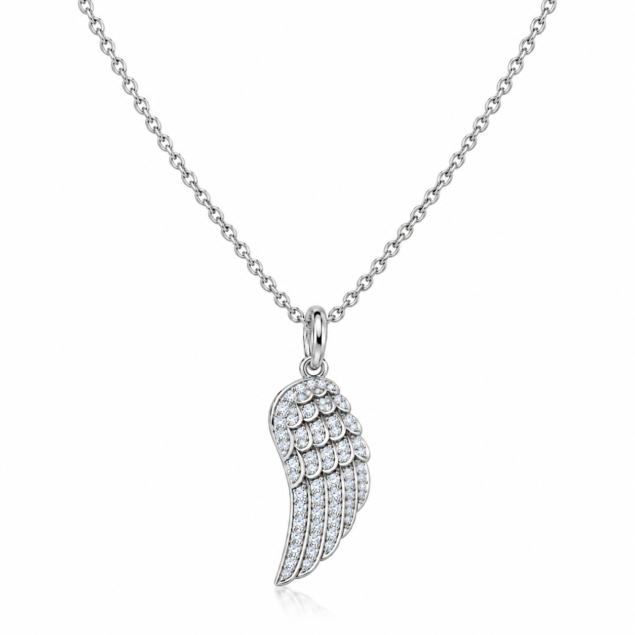 Diamond Wing Pendant Necklace 14K Gold