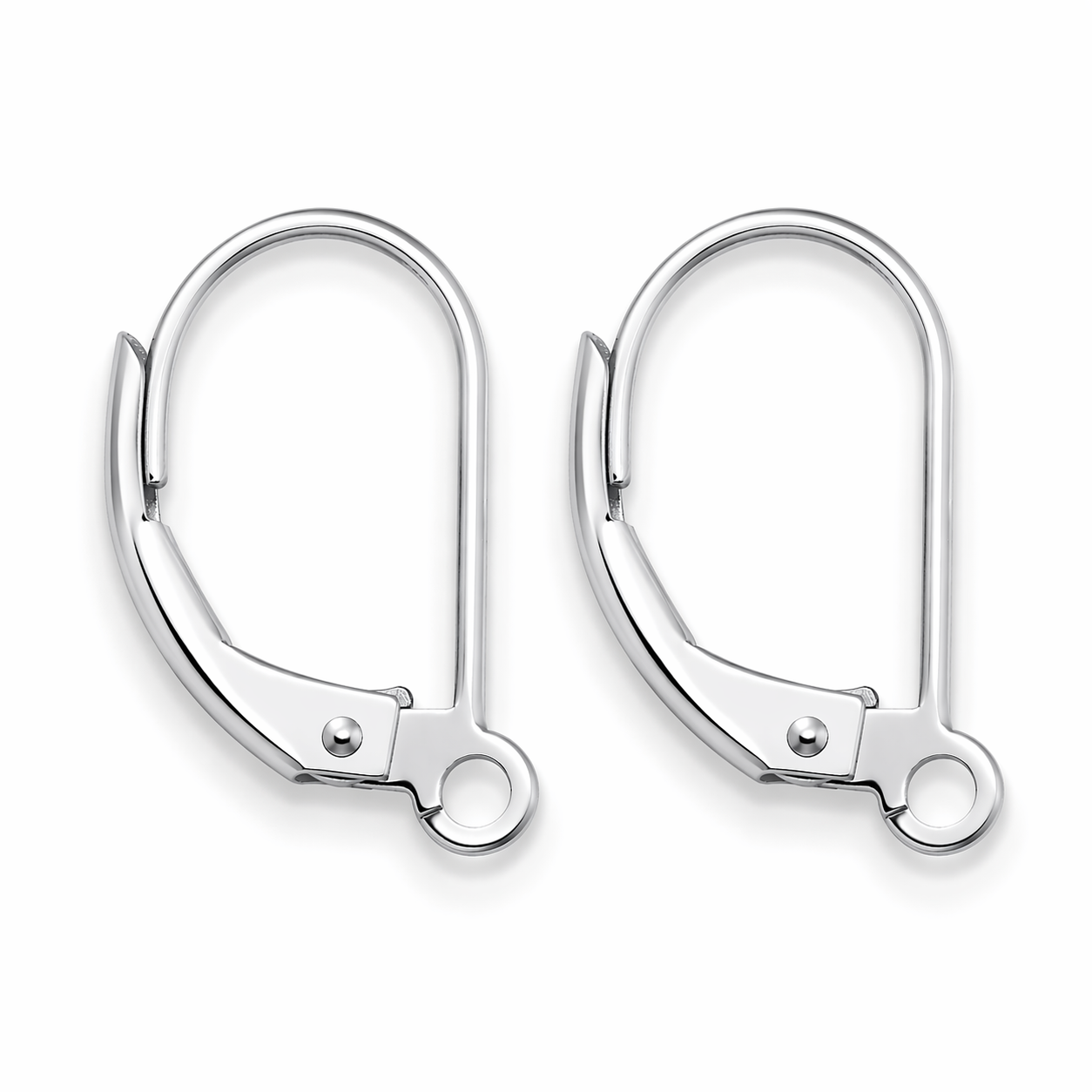 14K Gold Leverback Earring Findings – Secure Hinged Ear Wire with Open Loop