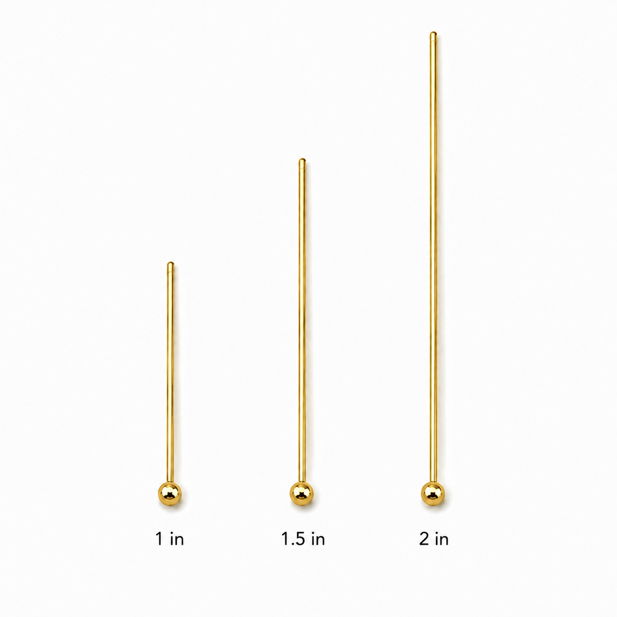 Gold Filled Ball Head Pins for Beading, Wire Wrapping & Earring Making – Multiple Sizes