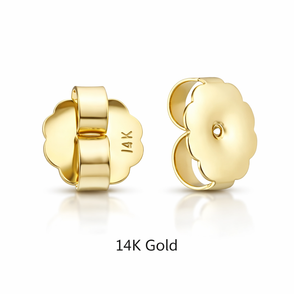 14K & 18K Gold Jumbo Friction Push Back Earring Backs – Secure Replacement Earring Clutches