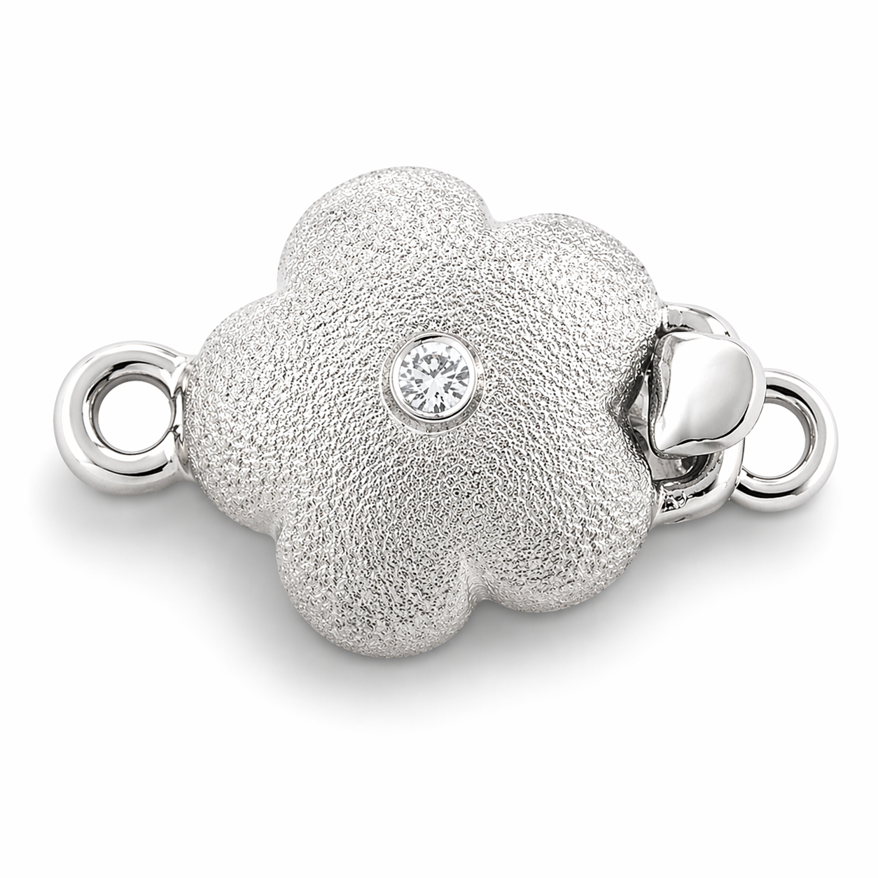 14K Gold Flower Clasp with Diamond Accent – Secure Jewelry Findings