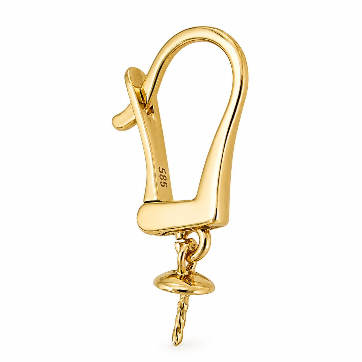 14K & 18K Gold Lever Back Earring Findings with 4mm Cup – Yellow or White Gold