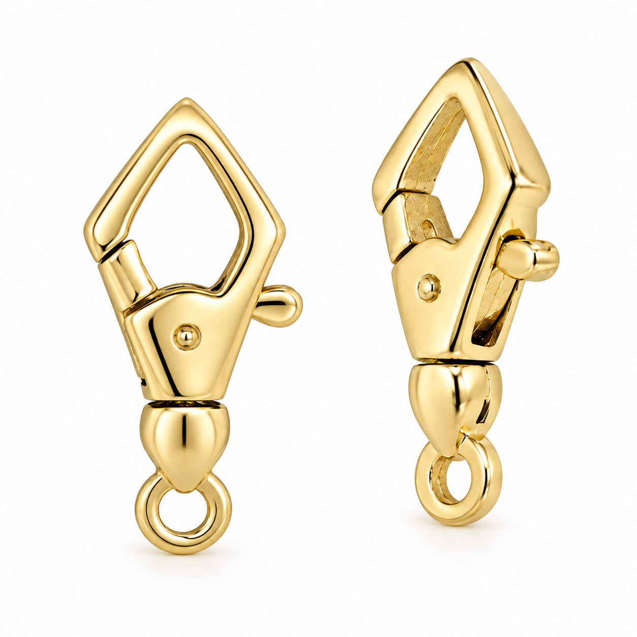 14K Yellow Gold Marquise Swivel Lobster Clasp 16x7mm – Jewelry Making Finding