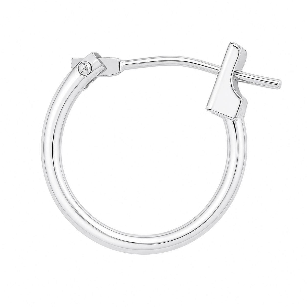 14K Solid Gold Delicate Hoop Earrings 12x1.25mm – Classic Small Hoops in White Gold & Yellow Gold
