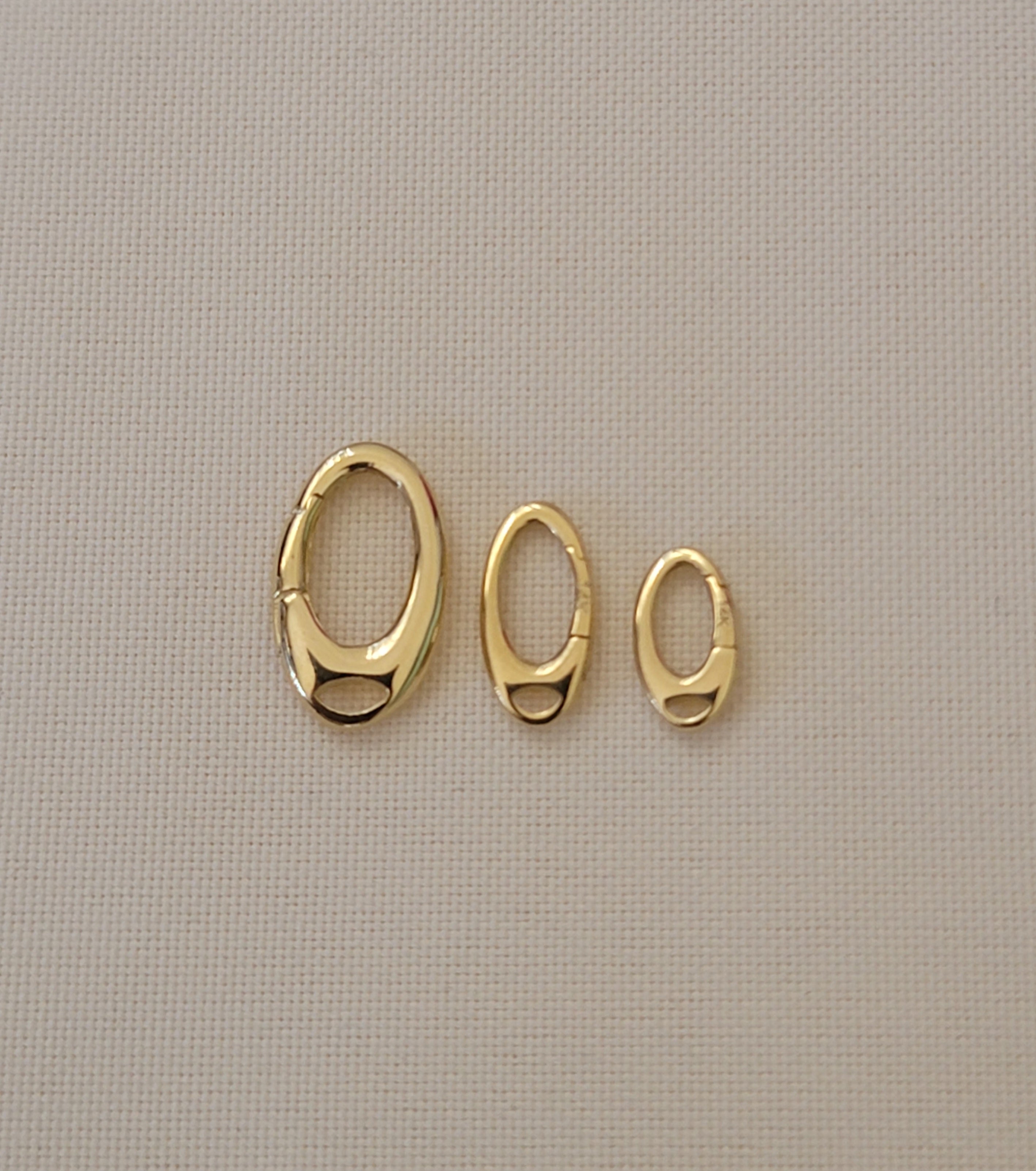 Oval Push Clasp 14K Gold