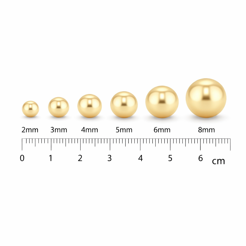 10K Yellow Gold Round Seamless Bead