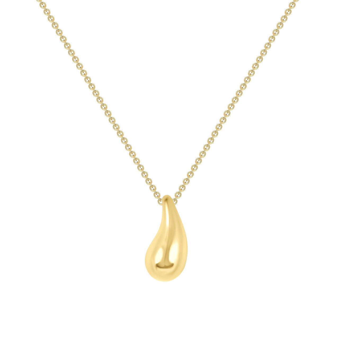 Dainty Teardrop Pendant Necklace 14K Yellow Gold