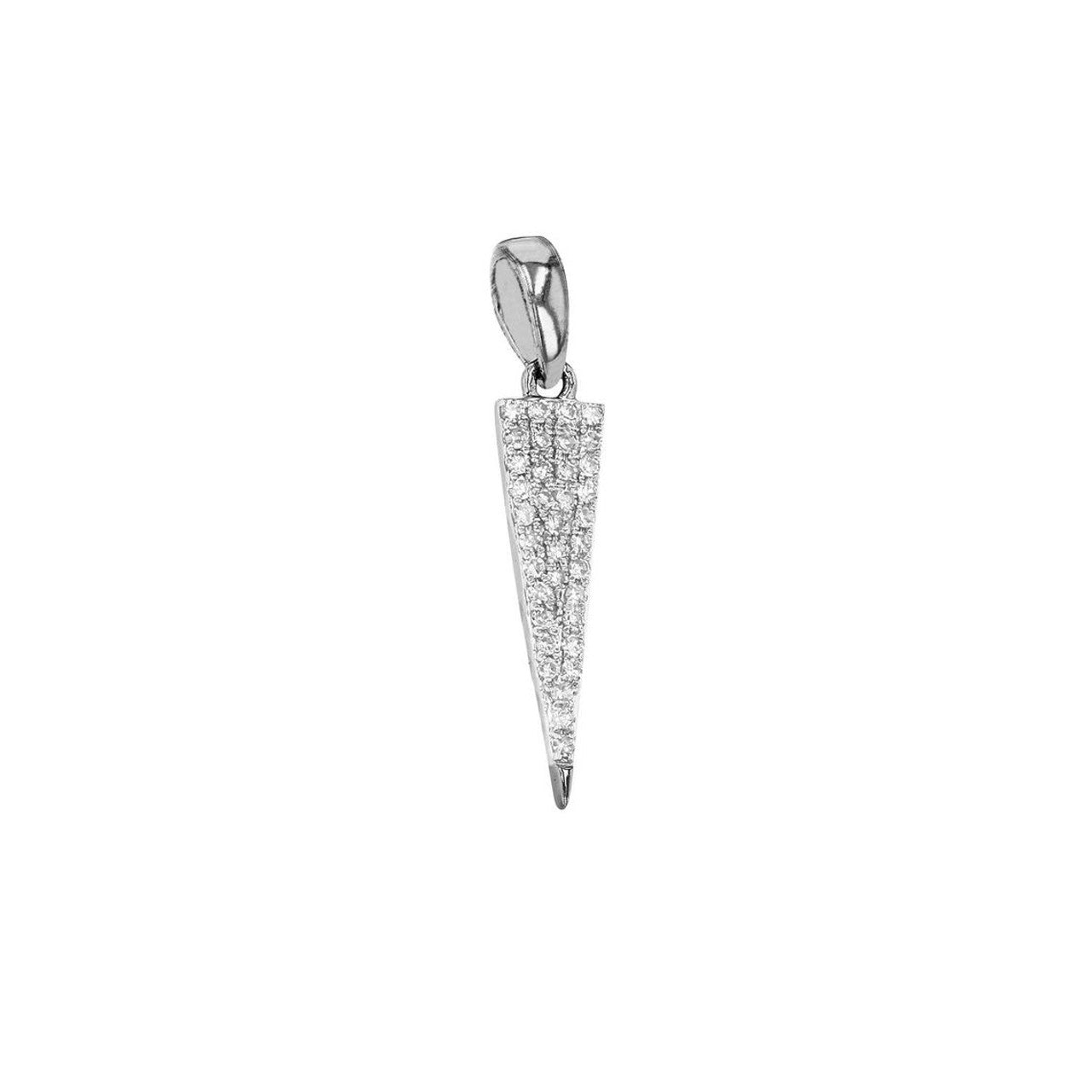 Pave Diamond Spike Pendant 14K White Gold