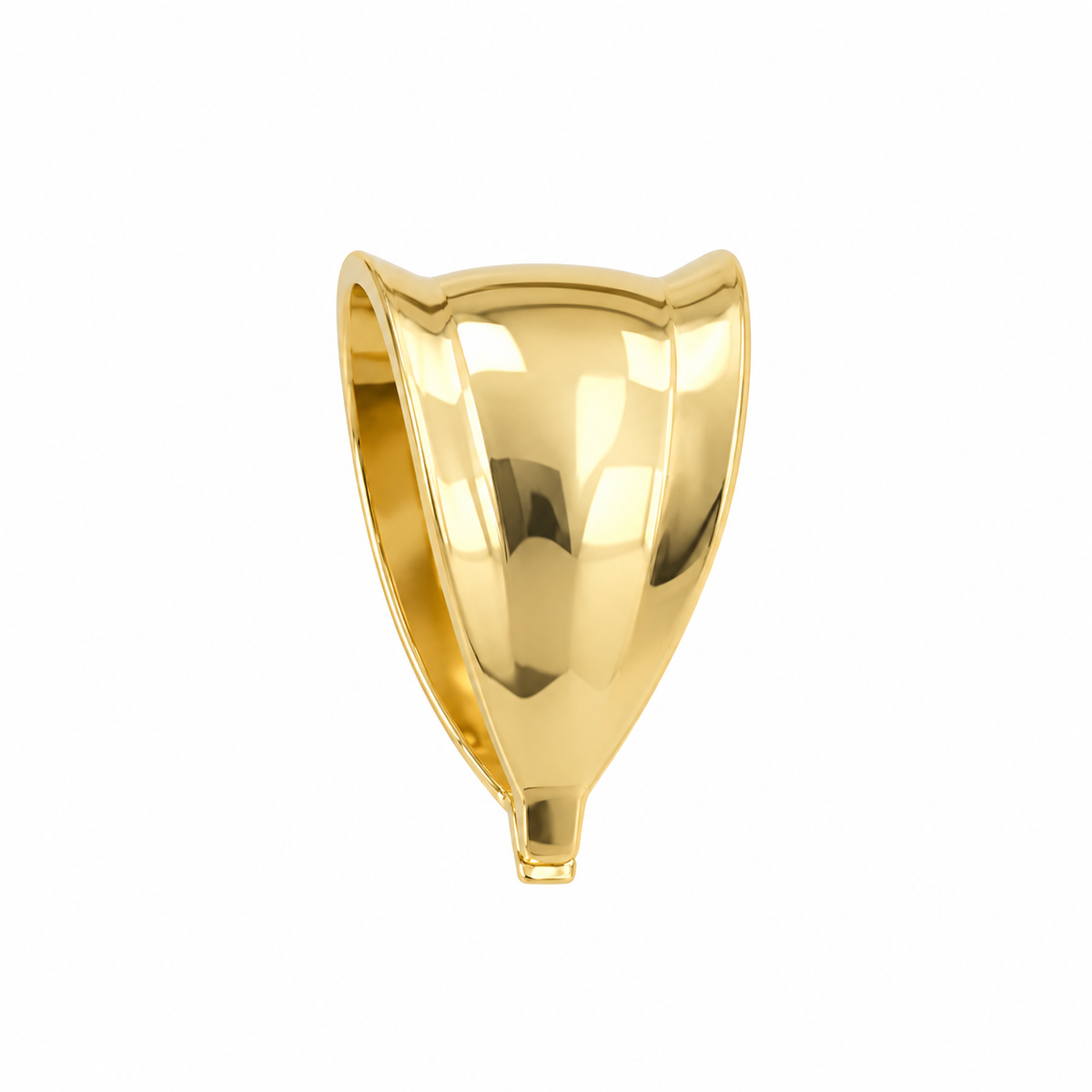 14K Solid Gold Open Pendant Bail – Yellow or White Gold