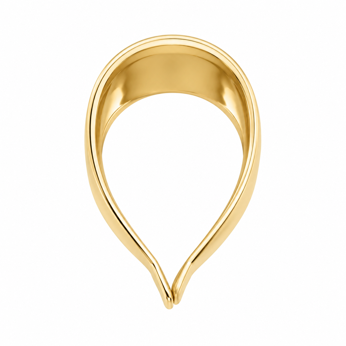 14K Solid Gold Open Pendant Bail – Yellow or White Gold