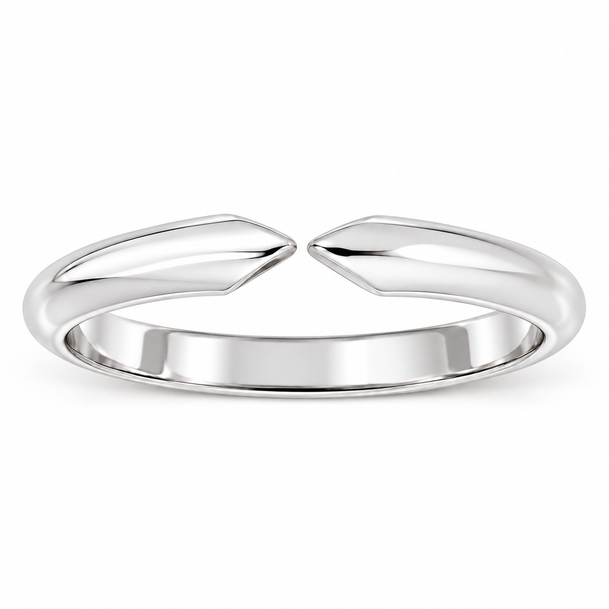 18K gold half-round ring shank for a 6-prong ring head, alternate view