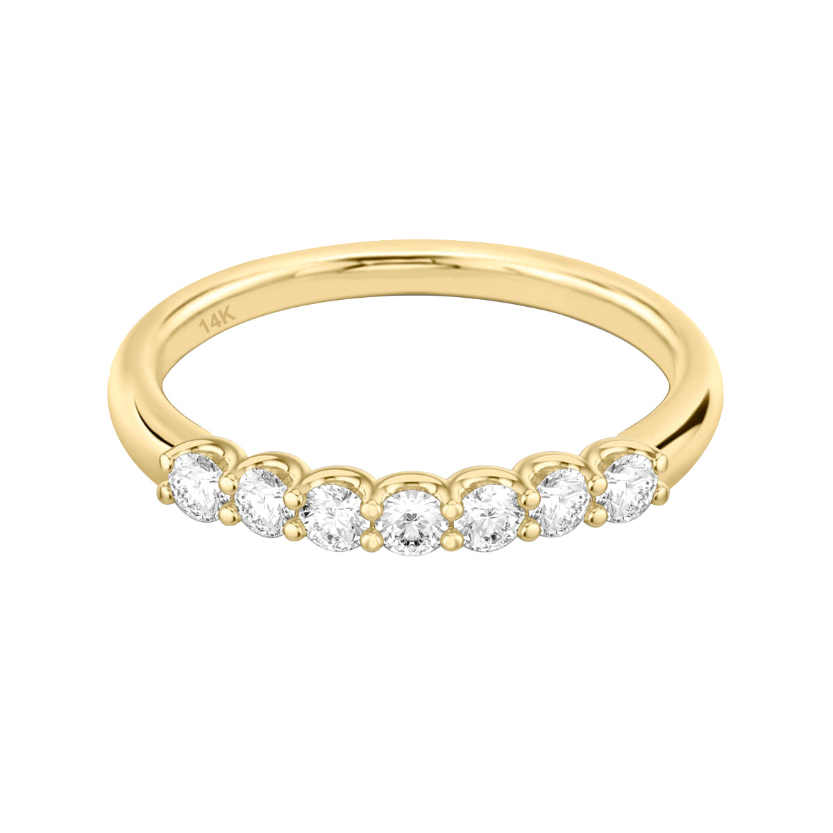 14K Yellow Gold Signature Diamond Half Eternity Ring