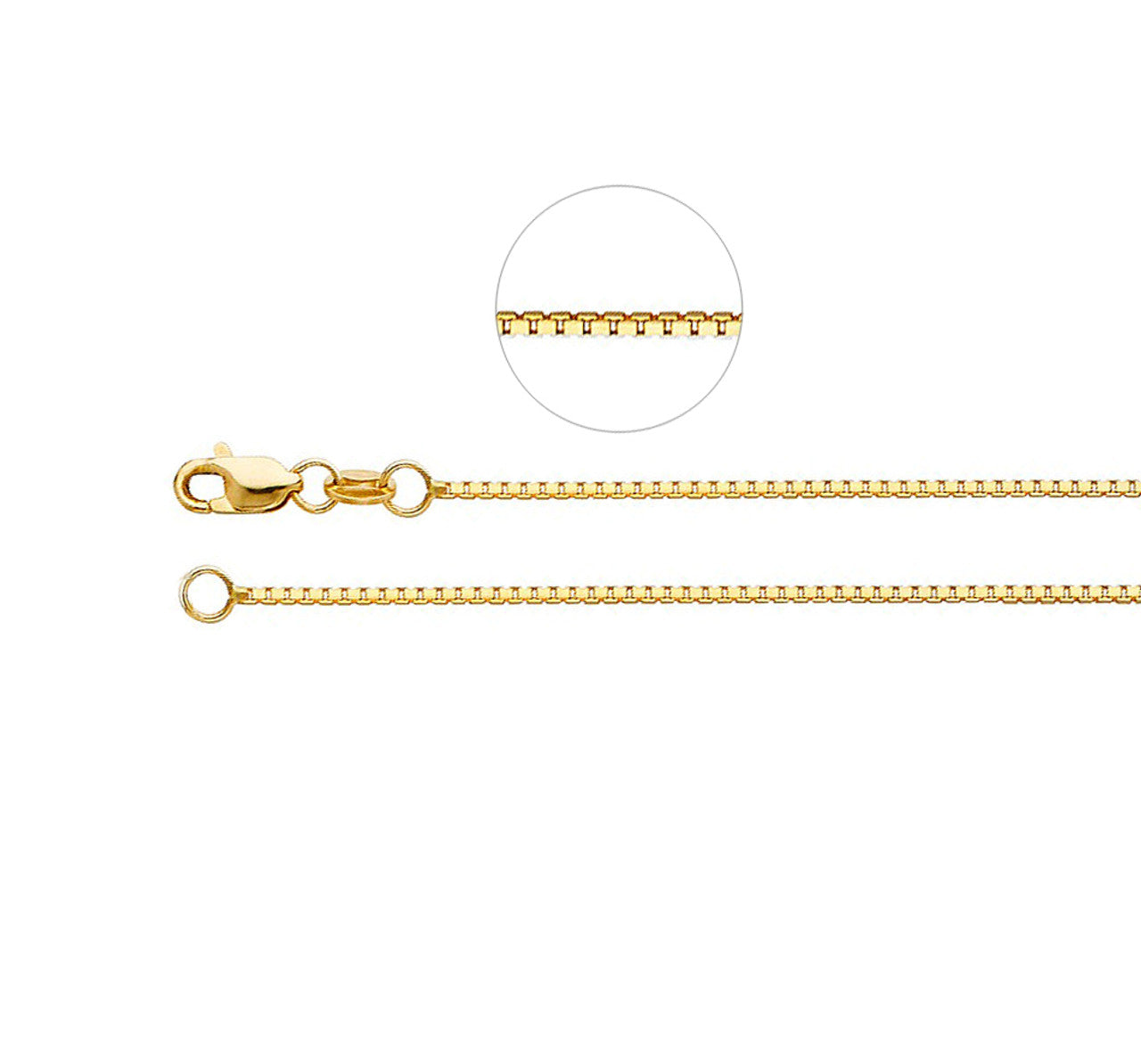 14K Gold Box Chain Necklace with Lobster Clasp | LA FINDINGS