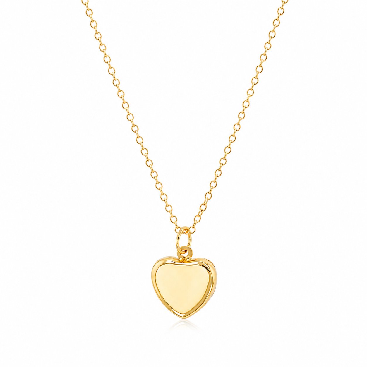 14K Gold 9mm Heart Pendant Necklace – Yellow, White & Rose Gold