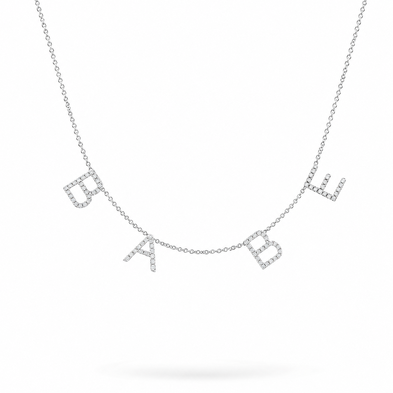 Custom uppercase initial necklace with natural diamonds