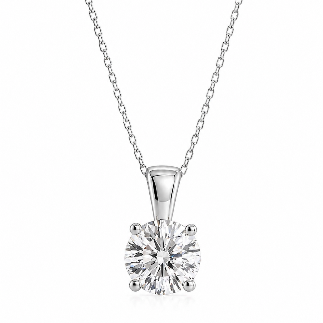 Gold Lab Grown Diamond Pendant Necklace – IGI Certified Round Solitaire